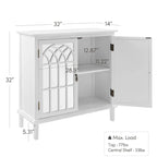 Credenza d'accento in legno con ante a specchio