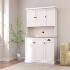 71 Kitchen Pantry Storage Cabinet with Adjustable Shelves, 6 Doors and 1 Drawer