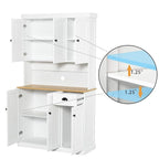 Dispensa da cucina a colonna con 6 ante, 1 cassetto e ripiani regolabili, 180 cm