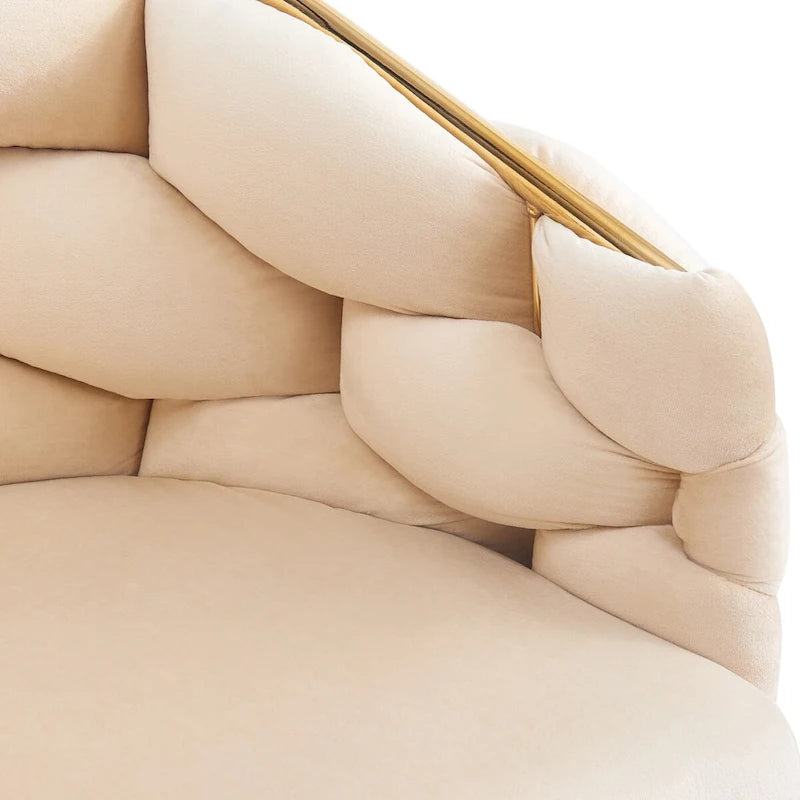 Poltrona d'accento di lusso fatta a mano con gambe dorate, poltrona moderna in velluto per soggiorno e camera da letto