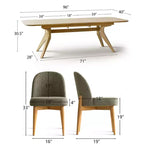 Ensemble de salle à manger de 7 pièces, table à tréteaux extensible de 78 à 96 po avec chaises rembourrées et pieds en bois massif – Panipeachy