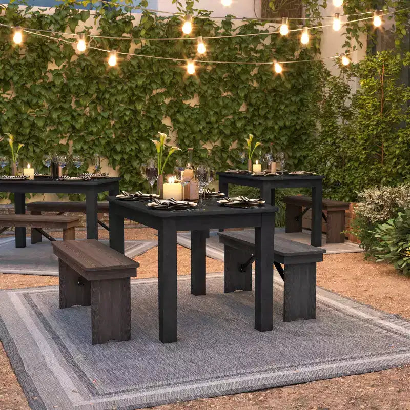 Prostokątny stół do jadalni Flash Furniture 46 x 30 z litej sosny