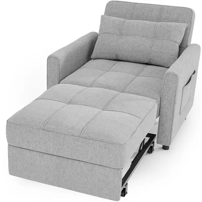 Rozkładany fotel do spania 3 w 1, rozkładana, regulowana i składana tapicerowana sofa wypoczynkowa