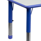 Rechteckiges, höhenverstellbares Aktivitätstisch-Set aus Kunststoff von Emma und Oliver, 23,625 W × 47,25 L, mit 6 Stühlen