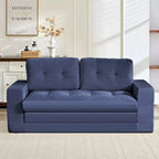 Canapé-lit futon convertible 2-en-1 Mjkone de 71 po, canapé deux places convertible pliable en tissu côtelé avec boutons capitonnés, gain de place