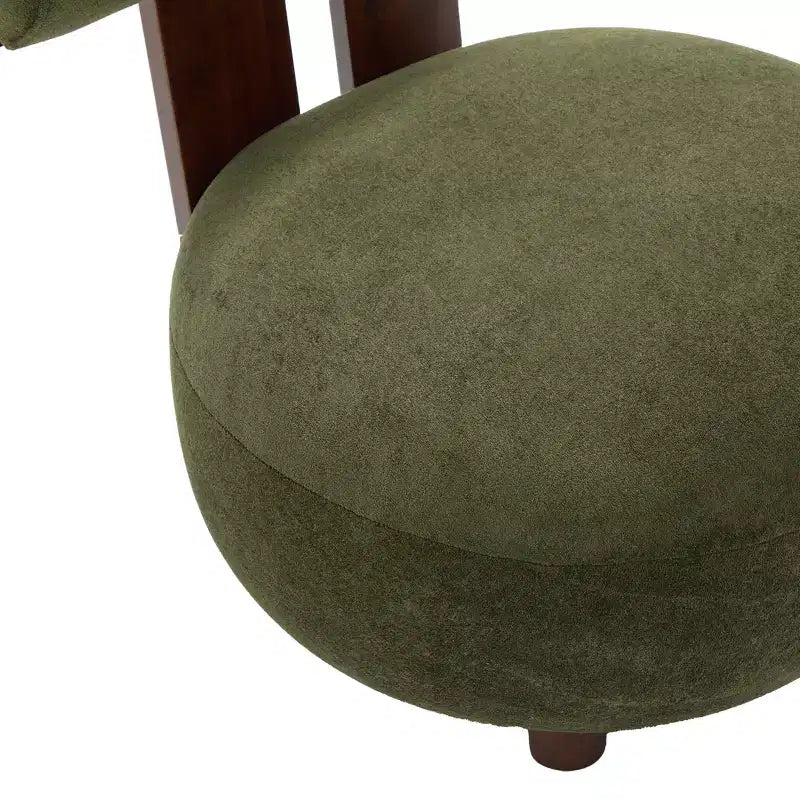 Moderní designové křeslo Christopher Knight Home Chariya z kaučukovníkového dřeva s velurovým čalouněním a válcovým opěradlem
