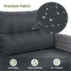 Outdoor-Rattanmöbel-Set mit verstellbarem Tisch, Relaxsesseln und 2 Hockern