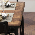 Conjunto de mesa de jantar retangular para 4 pessoas com cadeiras estofadas