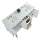 Mobile bagno Vanity Art 72 con doppio lavabo e piano in marmo composito