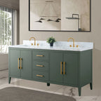 Mobile bagno Vanity Art 72 con doppio lavabo e piano in marmo composito