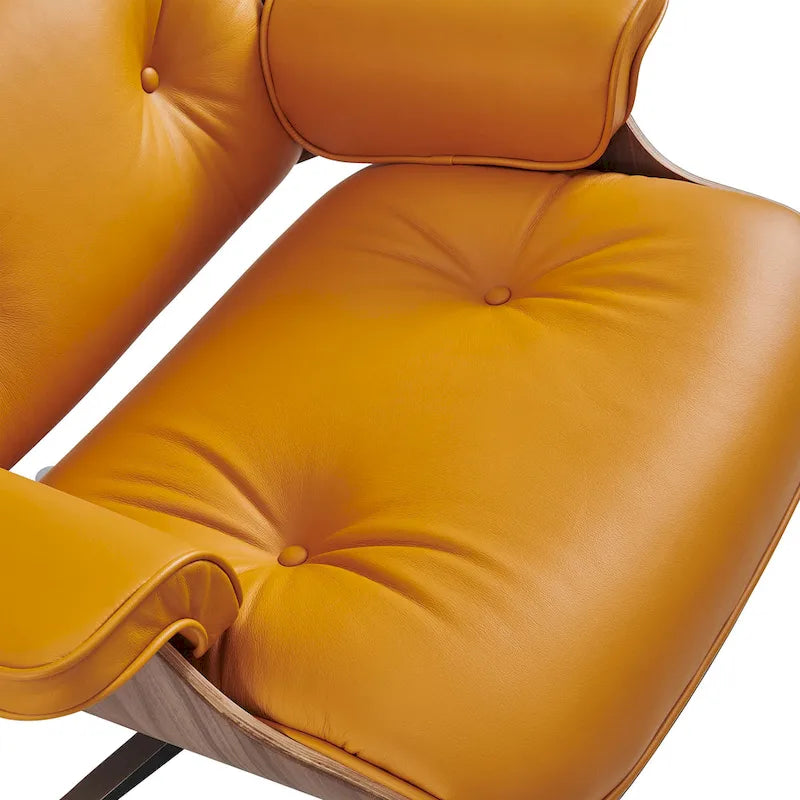 Poltrona lounge reclinabile in pelle dal design moderno di metà secolo