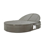 Letto prendisole da esterno per patio, daybed per 2 persone con cuscini e guanciali