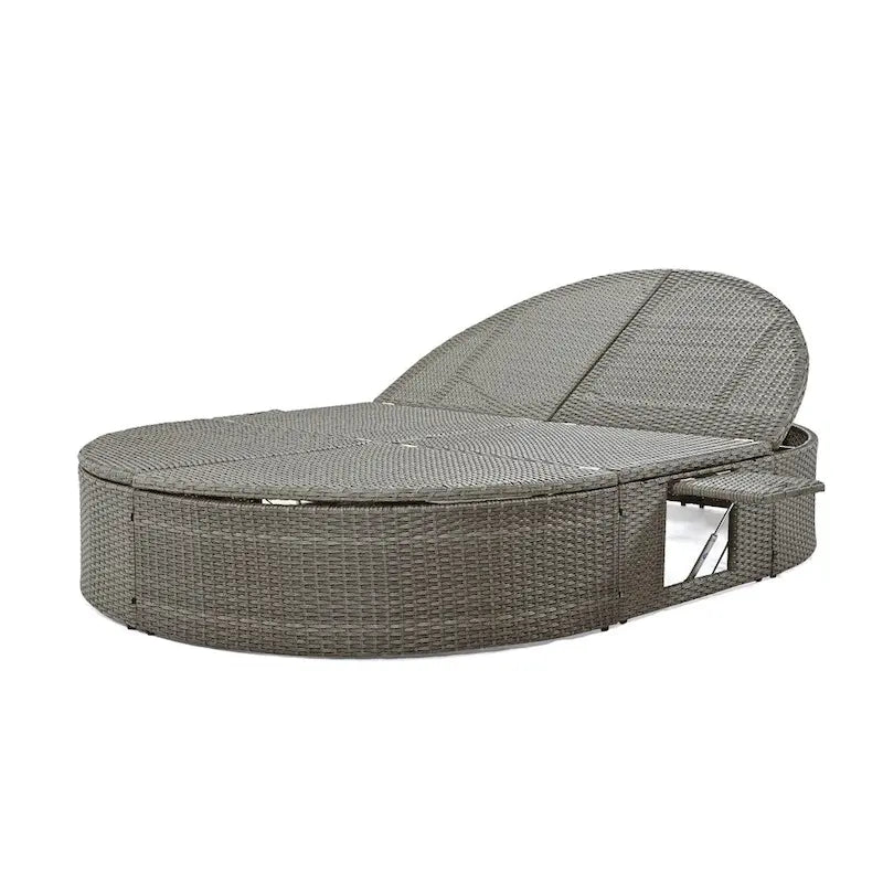 Letto prendisole da esterno per patio, daybed per 2 persone con cuscini e guanciali
