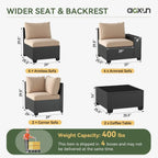 Ensemble de mobilier de terrasse extérieur avec coussins épaissis de 10 cm