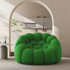 Sofá de chão Bubble de 47 polegadas com design curvo, cadeira tipo pufe 3D para a sala de estar, verde