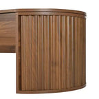 47,2-Zoll-Couchtisch mit Liftfunktion und verborgenem Fach, oval, braun