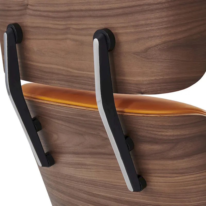 Poltrona lounge reclinabile in pelle dal design moderno di metà secolo