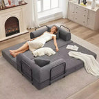 2-in-1 slaapbank, comfortabele opklapbare corduroy-slaapbank met diepe zitting en brede armleuningen, bank zonder frame voor woonkamer en appartementen