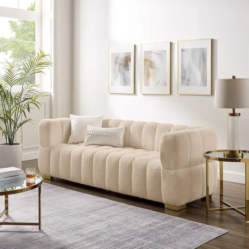 85 modernes Waffelstoff-Sofa, komfortables Freizeitsofa