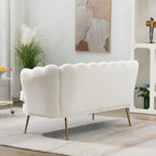 Kleines Mini-Sofa für zwei Personen mit goldenem Metallbein – 2 Sitzplätze