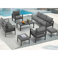 AECOJOY 7-delige aluminium tuinmeubelset voor buiten, loungeset