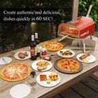 Multibrennstoff-Pizzaofen für den Außenbereich, Steinofen-Pizzaofen mit Gasbrenner und Holzfach – 12 Zoll