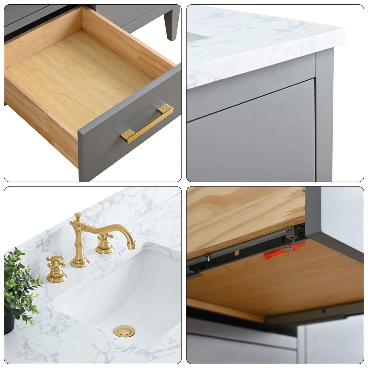 Mobile bagno Vanity Art 72 con doppio lavabo e piano in marmo composito