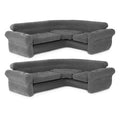 Intex Ecksofa in L-Form, aufblasbare Lounge-Couch mit Getränkehaltern, Grau (2er-Pack) – 26