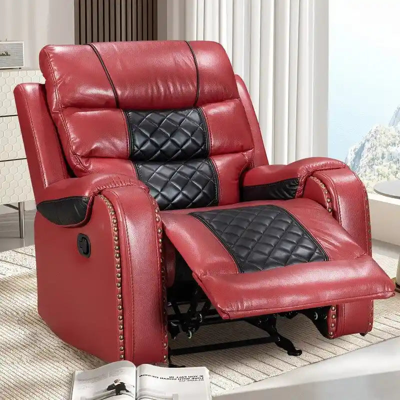 Fauteuil inclinable grand format en similicuir, design américain, pour le salon