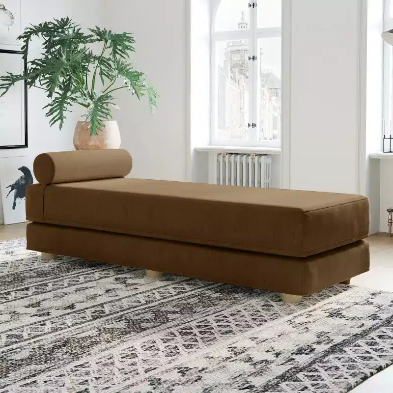 Tagesbett / ausklappbares Schlafsofa in Queen-Size – Microvelours