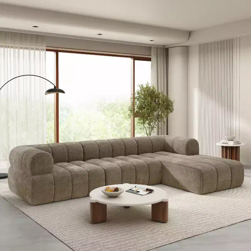 Divano componibile moderno a L Christopher Knight Home Keri 122 in schiuma ad alta densità con schienale basso