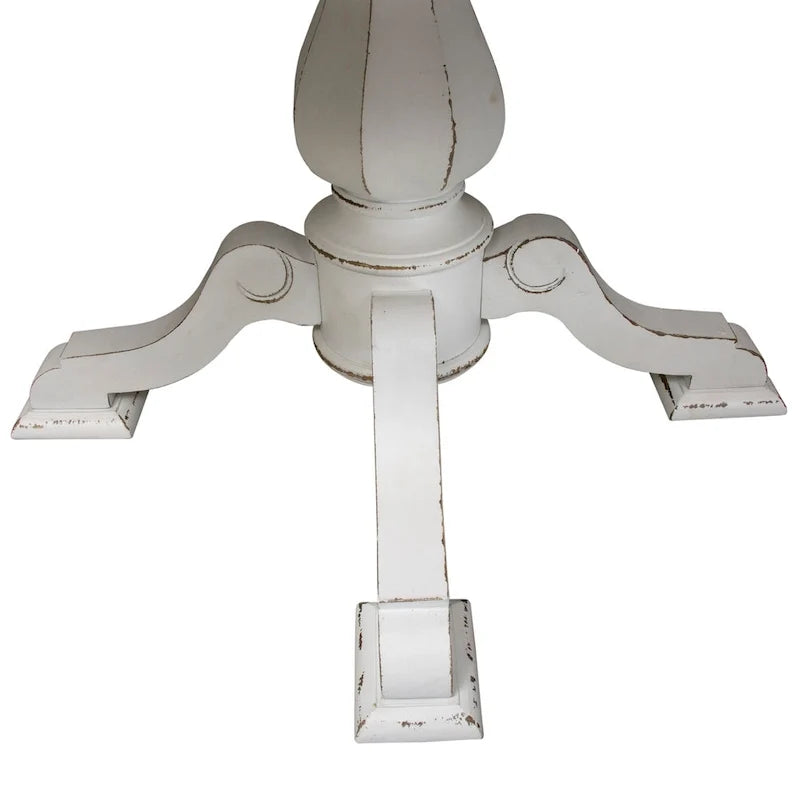 Mesa de jantar redonda com pé central Magnolia Manor e extensões - 2 acabamentos