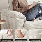Dyonery 86 Cloud Loveseat-Sofa mit tiefer Sitzfläche und breiten Armlehnenkissen, stabilem Rahmen und atmungsaktivem ergonomischem Design