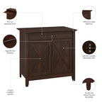 Sekretářský stůl Key West s úložnou skříňkou od Bush Furniture