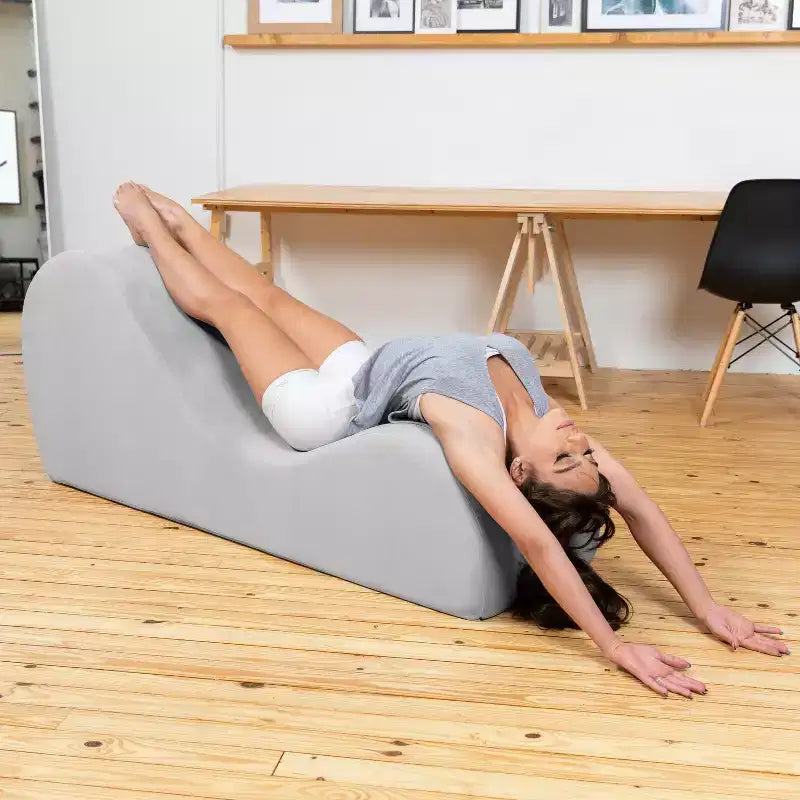 Elegantní lenoška Avana na jógu - vyrobeno v USA - skvělá na protahování, relaxaci, cvičení a další aktivity, 60D x 18W x 26H palců, světle šedá