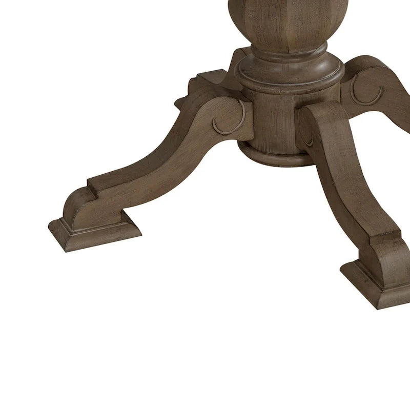 Mesa de jantar redonda com pé central Magnolia Manor e extensões - 2 acabamentos