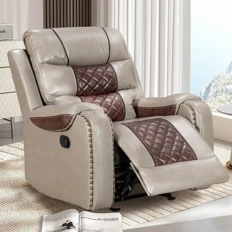 Fauteuil inclinable grand format en similicuir, design américain, pour le salon
