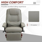 Fauteuil inclinable HomCom en similicuir, réglable, à base pivotante et commande manuelle, avec repose-pieds confortable et relaxant