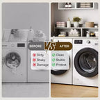 Dessus de lave-linge et sèche-linge en bois, plan de travail de buanderie de 54 po avec étagère de rangement à 2 niveaux, surface de travail antidérapante avec rebords pour l'organisation de la buanderie
