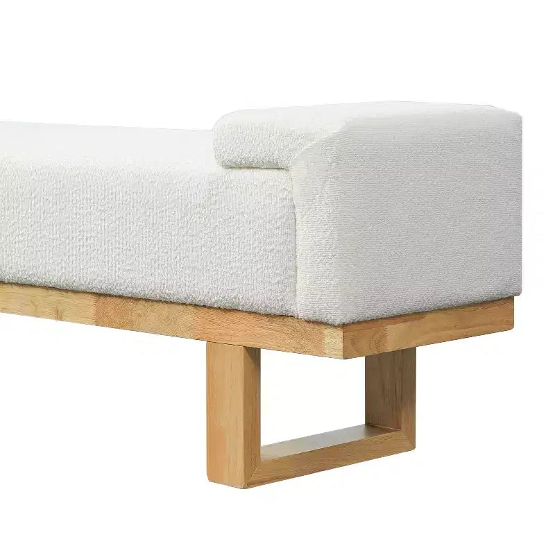 Christopher Knight Home Paulina moderne bank van rubberhout met bouclébekleding