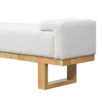 Christopher Knight Home Paulina moderne bank van rubberhout met bouclébekleding