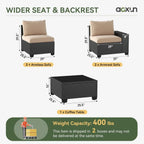 Ensemble de mobilier de terrasse extérieur avec coussins épaissis de 10 cm