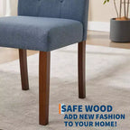 Parsons-Esszimmerstühle mit Knopfheftung, Set aus 6/4 Stück – gepolsterte Küchenstühle aus Stoff mit Holzbeinen und gepolsterten Sitzen – moderner Stil
