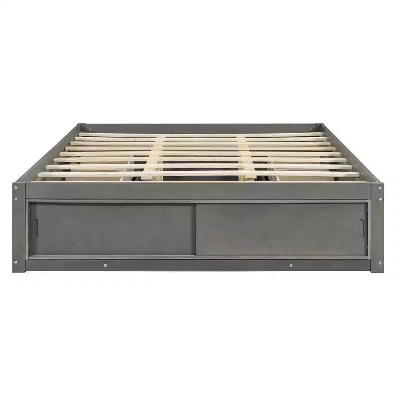 Cadre de lit plateforme Queen Whisen avec 4 tiroirs de rangement et rangement dans le pied de lit