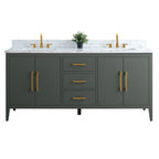Mobile bagno Vanity Art 72 con doppio lavabo e piano in marmo composito
