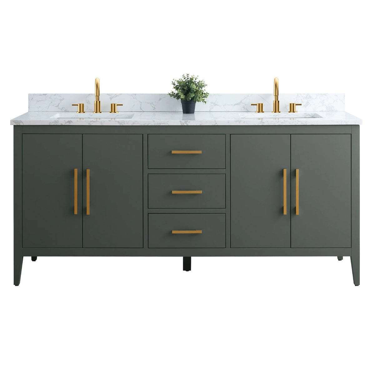 Mobile bagno Vanity Art 72 con doppio lavabo e piano in marmo composito
