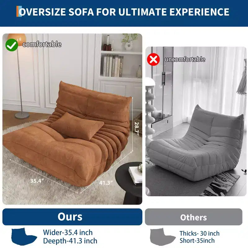 Modulares Sofa, Togo-Sofa mit tiefer Sitzfläche