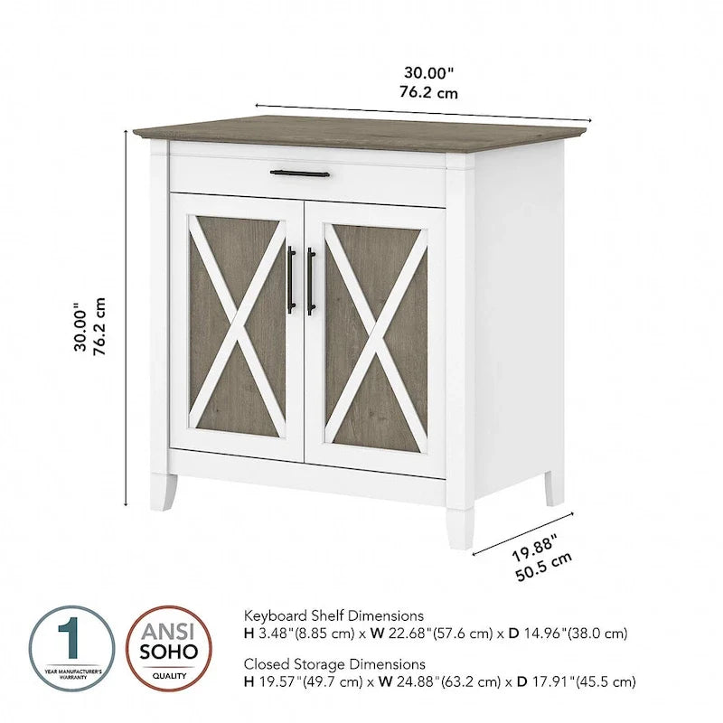 Sekretářský stůl Key West s úložnou skříňkou od Bush Furniture