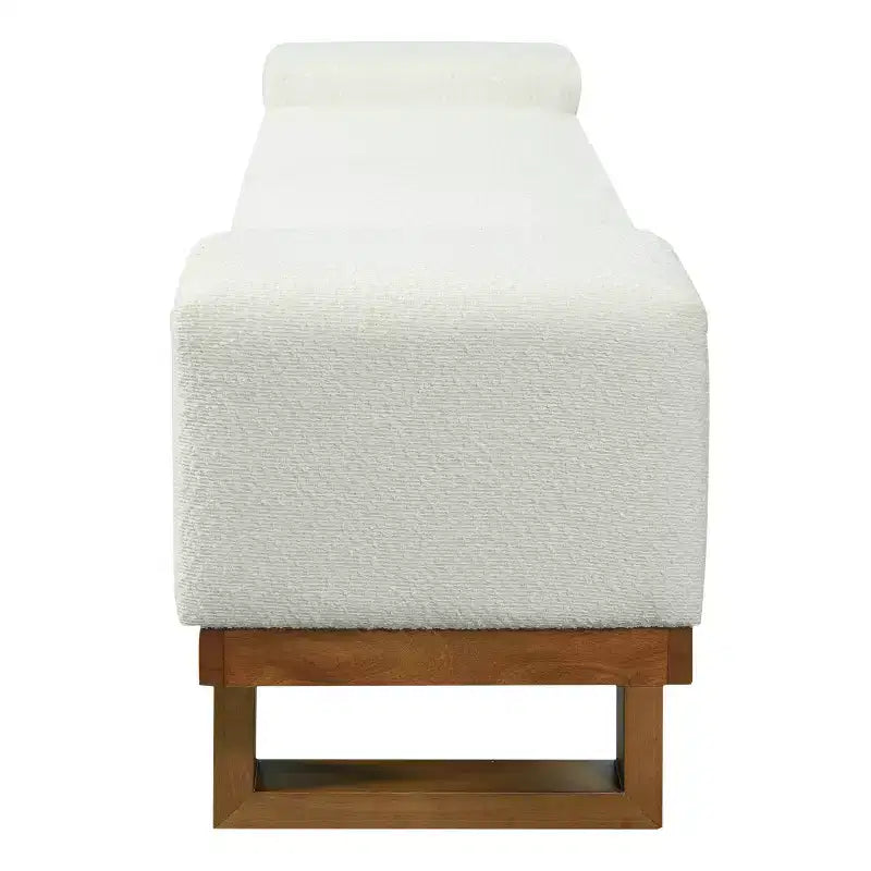 Christopher Knight Home Paulina moderne bank van rubberhout met bouclébekleding