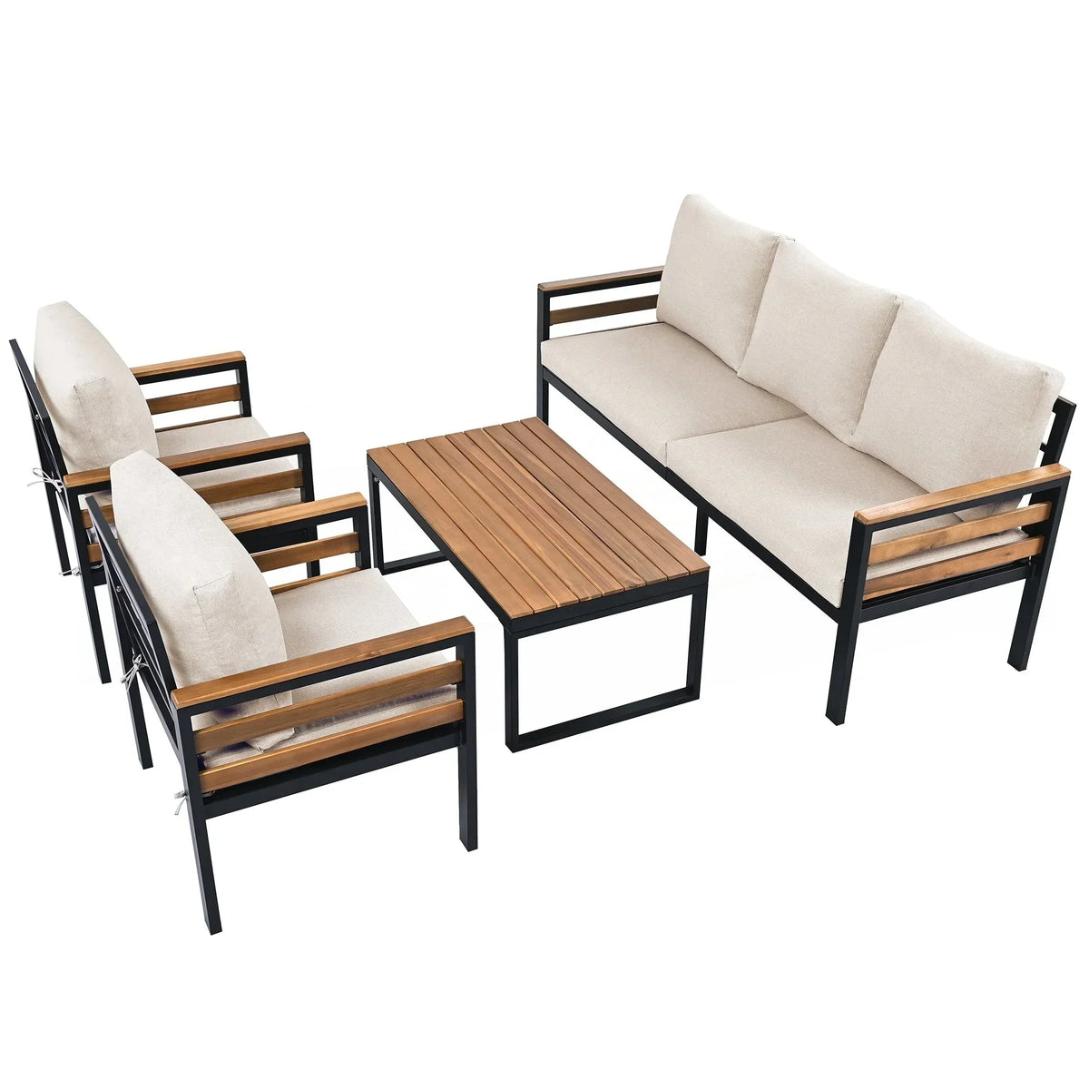 Conjunto de sofá de exterior com 4 peças